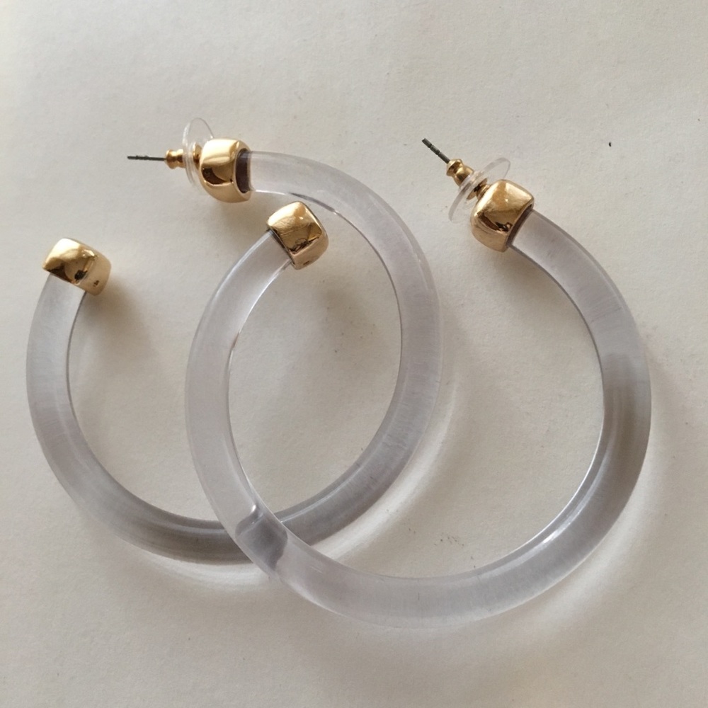 Bauble Bar Resin Hoop Earrigs